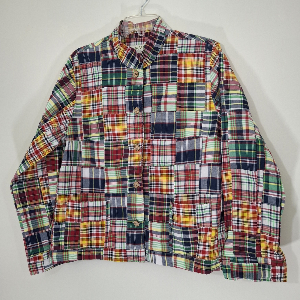 Orvis Plaid Patchwork Madras Button-Up Shacket, S… - image 1
